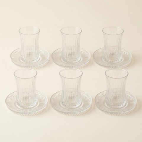 Service de Verres à Thé avec Soucoupes 12 Pièces - Bavary Collection