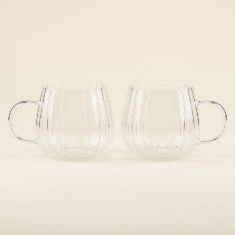 Lot de 2 Tasses en Verre Calla Almina - 400 ml