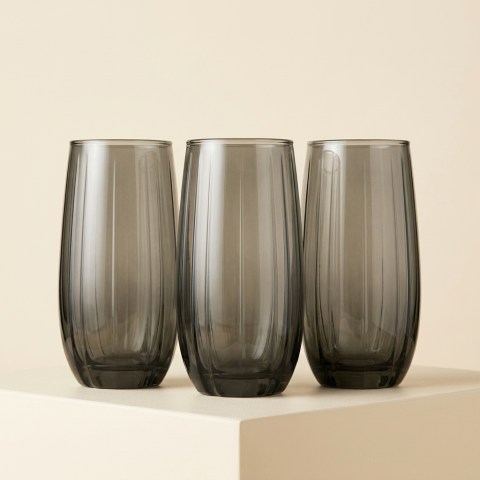 Lot de 3 Verres Hauts Linka Gris Fumé - Paşabahçe