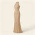 Robe de Soirée Longue Brodée de Perles et Sequins - Champagne