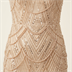 Robe de Soirée Longue Brodée de Perles et Sequins - Champagne