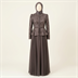 Robe de Soirée Longue Élégante à Basque Brodé et Jupe Plissée