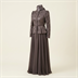 Robe de Soirée Longue Élégante à Basque Brodé et Jupe Plissée