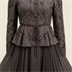 Robe de Soirée Longue Élégante à Basque Brodé et Jupe Plissée