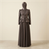Robe de Soirée Longue Élégante à Basque Brodé et Jupe Plissée
