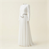 Robe de Soirée Longue Blanche avec Broderie Perlée