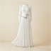 Robe de Soirée Longue Blanche avec Broderie Perlée
