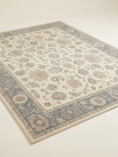 Tapis de Salon Classique à Motifs Orientaux - Beige et Gris