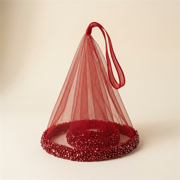 Mouchoir de Danse Halay Rouge avec Perles