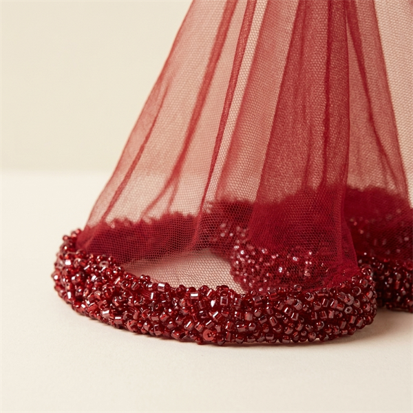 Mouchoir de Danse Halay Rouge avec Perles
