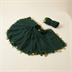 Foulard Traditionnel de Henné et Danse Vert à Piécettes Dorées