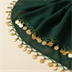 Foulard Traditionnel de Henné et Danse Vert à Piécettes Dorées
