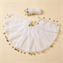 Lot de 10 Mouchoirs de Danse pour Henné et Mariage avec Pièces Dorées - Blanc
