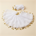 Lot de 10 Mouchoirs de Danse pour Henné et Mariage avec Pièces Dorées - Blanc