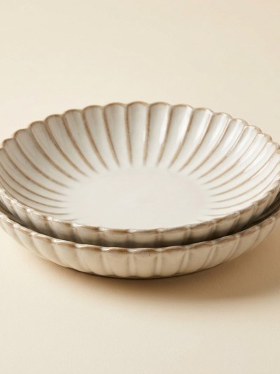 Lot de 2 Plats de Service en Porcelaine Almina Bloomy