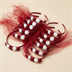 Accessoires de cheveux avec fleur et tulle ( lot de 12 pièces )  bordeaux/blanc