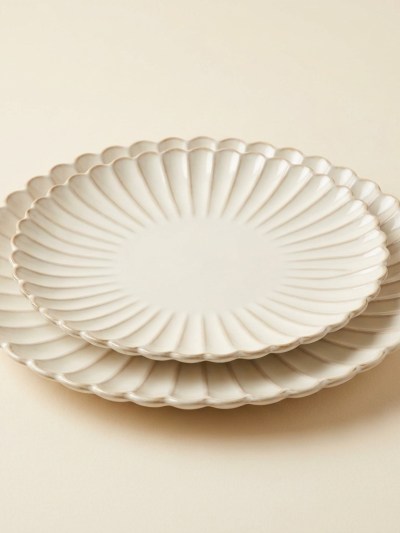 Lot de 2 Plats de Service en Porcelaine Bloomy - Almina