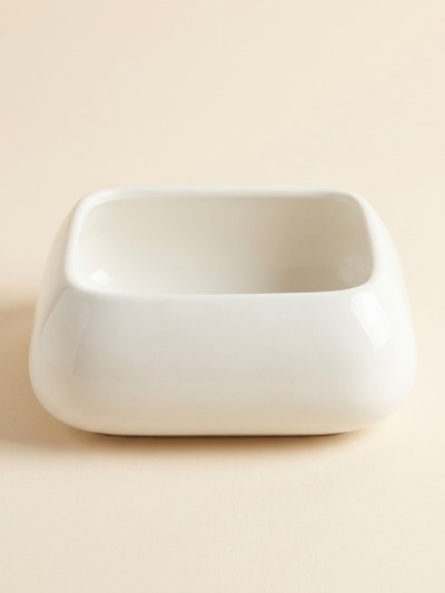 Bol Carré en Céramique Blanche