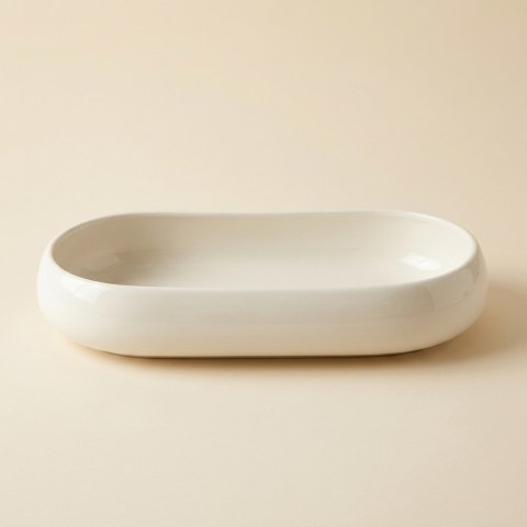Plat de Service Ovale en Porcelaine Bricard Bondy