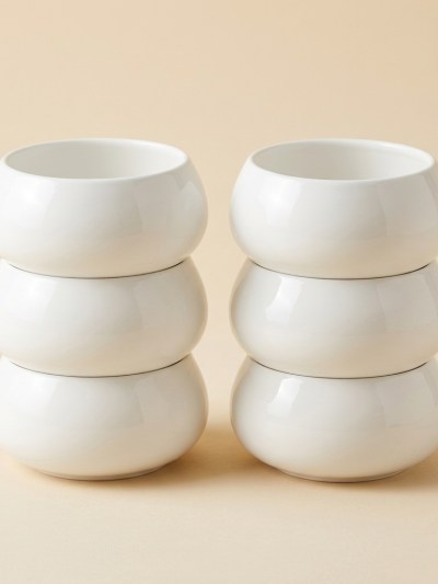 Lot de 6 Bols à Soupe en Porcelaine Blanche - Almina Lissa Bonna