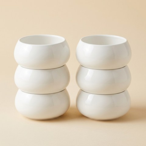 Lot de 6 Bols à Soupe en Porcelaine Blanche - Almina Lissa Bonna