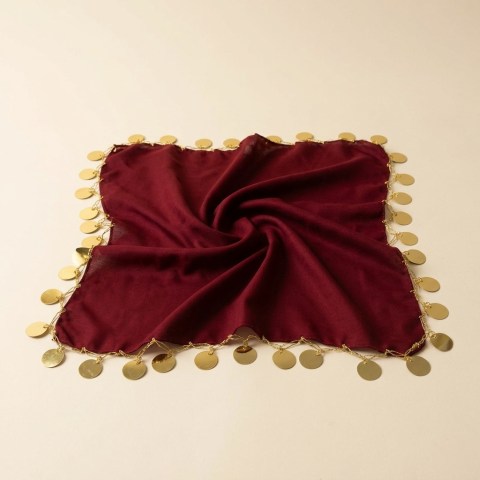 Mouchoir de Danse Traditionnel avec Sequins Dorés