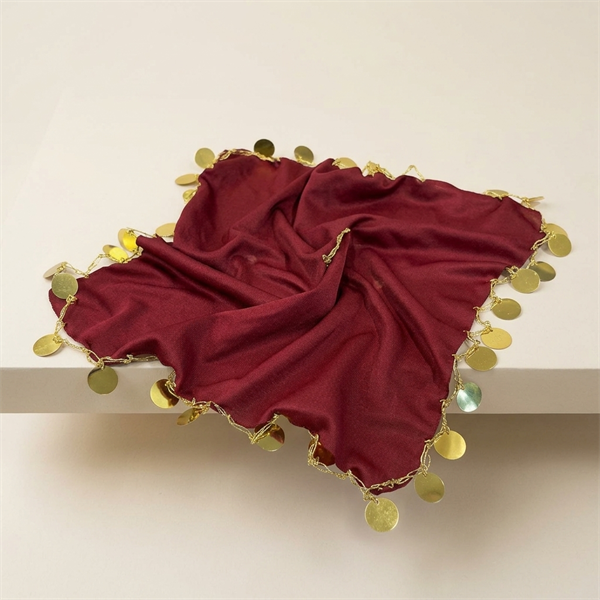 Mouchoir de Danse Traditionnel avec Sequins Dorés