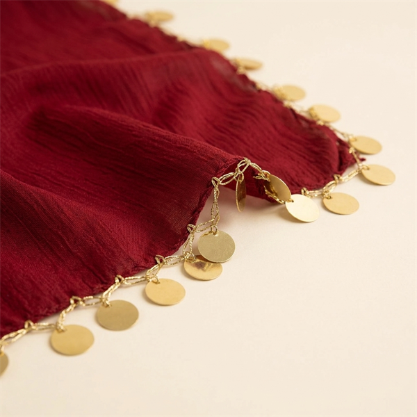 Mouchoir de Danse Traditionnel avec Sequins Dorés