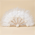 Éventail de Mariée en Dentelle et Plumes Blanches