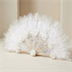 Éventail de Mariée en Dentelle et Plumes Blanches