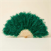 Éventail en Plumes Vert Émeraude - Accessoire de Soirée