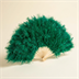 Éventail en Plumes Vert Émeraude - Accessoire de Soirée