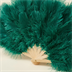 Éventail en Plumes Vert Émeraude - Accessoire de Soirée