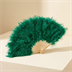 Éventail en Plumes Vert Émeraude - Accessoire de Soirée