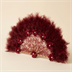 Éventail de Cérémonie en Dentelle et Plumes Bordeaux