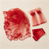 Ensemble Voile de Henné Rouge avec Gants et Ceinture Brodée