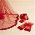 Ensemble Voile de Henné Rouge avec Gants et Ceinture