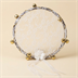 Tambourin de Mariée Décoratif en Dentelle Blanche et Grelots Dorés