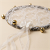 Tambourin de Mariée Décoratif en Dentelle Blanche et Grelots Dorés
