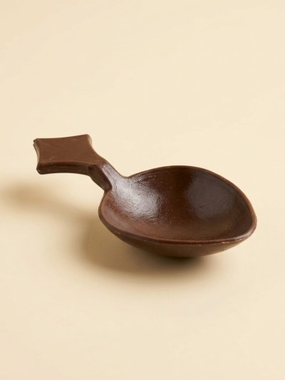 Cuillère doseuse à café et épices en plastique marron