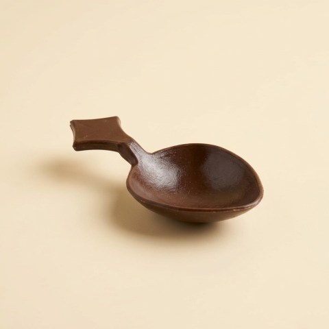 Cuillère doseuse à café et épices en plastique marron