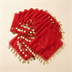 Lot de 10 Mouchoirs de Danse Traditionnelle Rouges à Pièces Dorées