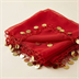 Lot de 10 Mouchoirs de Danse Traditionnelle Rouges à Pièces Dorées