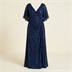 Robe de Soirée Longue à Paillettes Bleu Marine