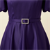 Robe de Soirée Midi Évasée avec Ceinture - Violette