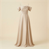 Robe de Soirée Longue Épaules Dénudées Champagne