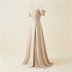 Robe de Soirée Longue Épaules Dénudées Champagne
