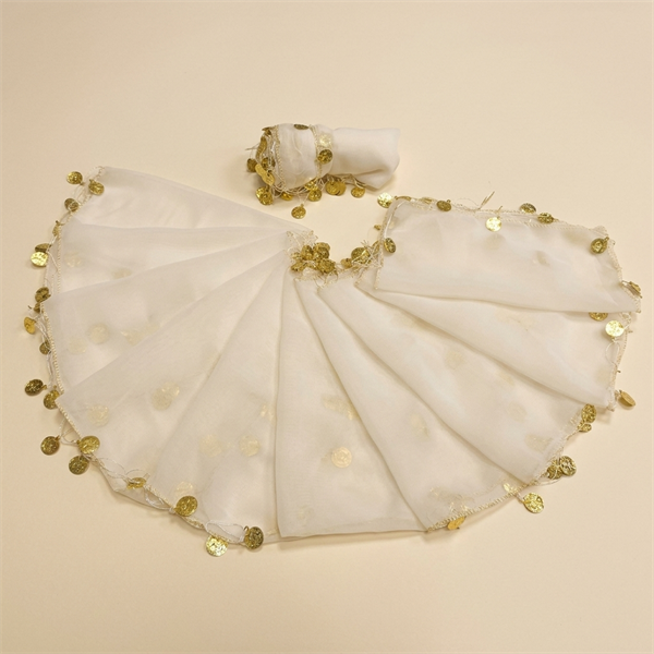 Lot de 10 Mouchoirs de Danse Halay avec Pièces Dorées