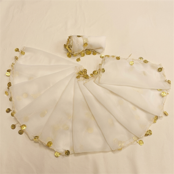 Lot de 10 Mouchoirs de Danse Halay avec Pièces Dorées