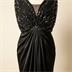 Robe de Soirée Longue Noire Drapée avec Haut à Sequins